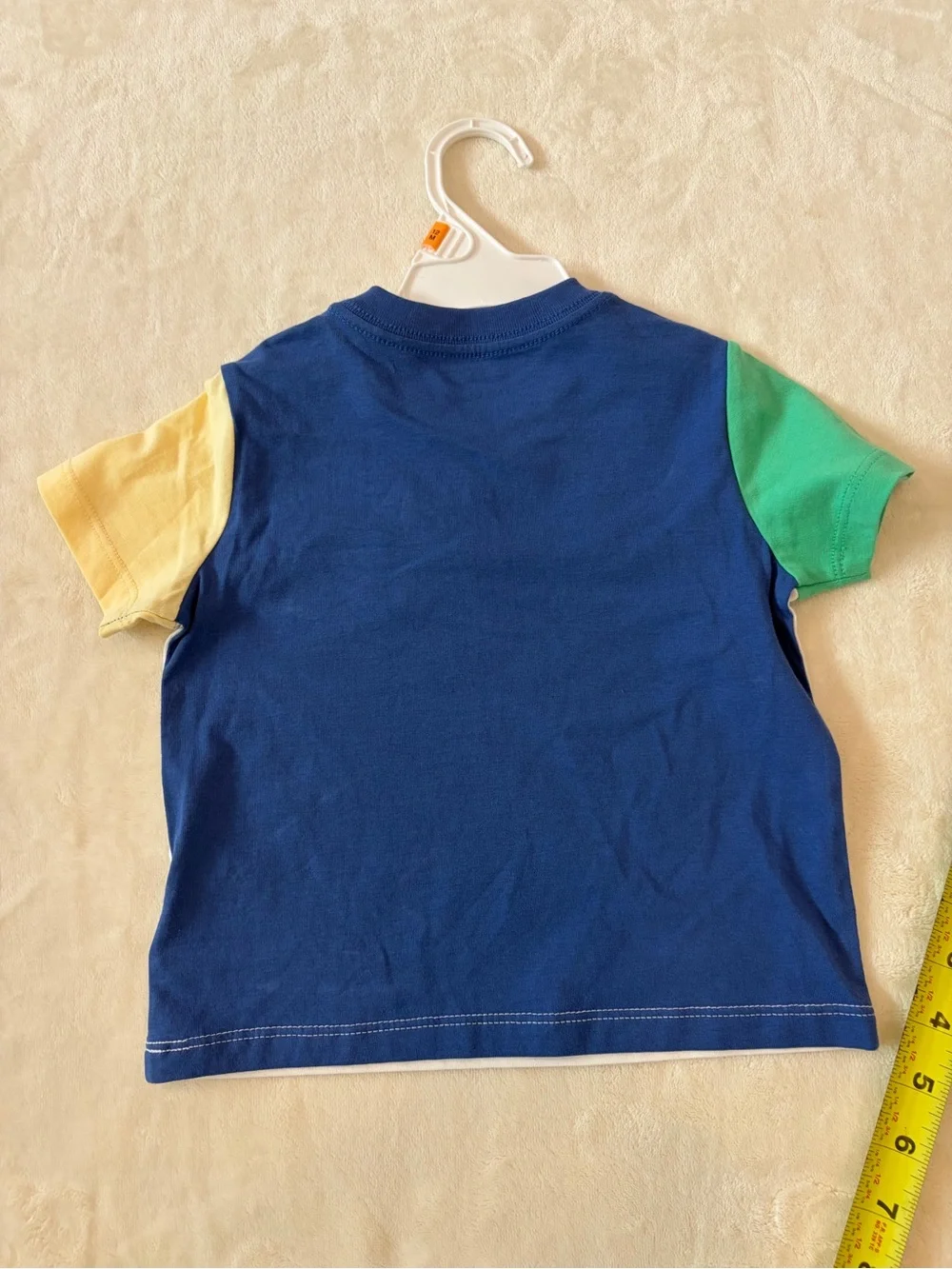 Ralph Lauren Blue Green Yellow White Colorblock Polo Tee